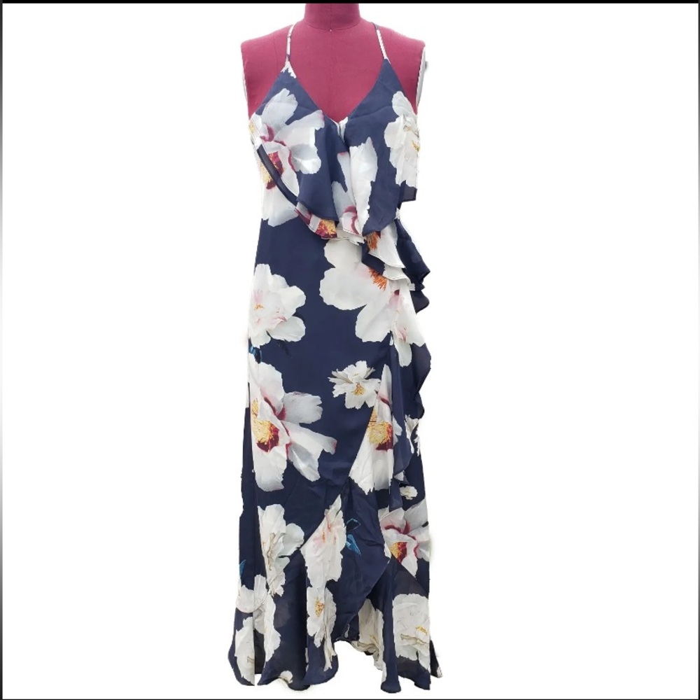 INTERMIX Barletta Silk Ruffle Maxi Dress - Picture 2 of 5